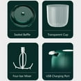 thumbnail image 3 of Electric Egg Beater with 1000mL Sealed Container Wireless Automatic Milk Foam Maker Stand Egg Mixer Kitchen Whisking Beater for Baking Cooking Sauces Cream Coffee, 3 of 8