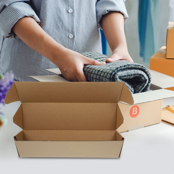 MIPCASE 10Pcs Mailing Tube Kraft Paper Triangle Box Packaging Shipping Container 13.8*3.1*3.1in