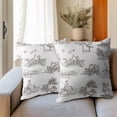 thumbnail image 5 of French Country Pillow Covers 16x16 Inch Set of 2 Black Brown and White Printed Vintage Toile Cottage Decorative Throw Pillows Rustic Farmhouse Pillow Cases Cotton Linen Cushion Covers for Couch Decor, 5 of 6