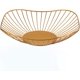 thumbnail image 1 of Plato corto de borde curvo, moderno, creativo, elegante, de un solo nivel, metal, alambre de hierro, frutas, verduras, pan, soporte decorativo, cuencos para servir, soporte para cesta (dorado), 1 of 5