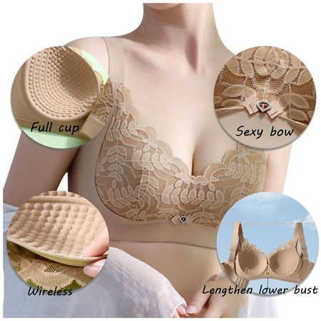 

UoCefik Workout Bra Top Women Wireless Bra Women Padded Medium Support Sports Bra Bra s for Older Women No Wire Khaki 85D