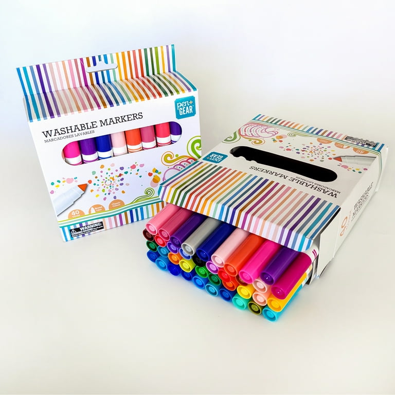 Pen+gear Broad Line Washable Markers, Ages 3+, Assorted Colors, 10 Count