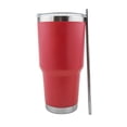 thumbnail image 1 of Termo de 30oz, vaso térmico de acero inoxidable para frío y calor con tapa antiderrame y popote., 1 of 5