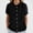 Black, variant on Women Solid Round Neck Casual Stand Up Collar Button Short Sleeve T Shirt Top Athletic Long Sleeve Shirt Women Dark Tee Apparel T Shirt Womens Workout for Women Long Sleeve Long Sleeve Tall Shirt