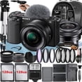 thumbnail image 1 of Sony Alpha ZV-E10 Mirrorless Vlog Camera With 16-50mm Lens + Two Pack 128GB Memory Card + Flash + Tripod + Backpack + A-Cell Mobility Accessory Bundle (Black), 1 of 7