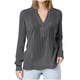 thumbnail image 2 of Blusas para mujer,Camiseta de manga larga con cuello en V para mujer, blusa informal de poliéster, top liso para uso diario, sopatenor, 2 of 7