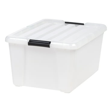 IRIS 45 Qt. Plastic Storage Bin with Lid, Stackable Storage Containers, Tote