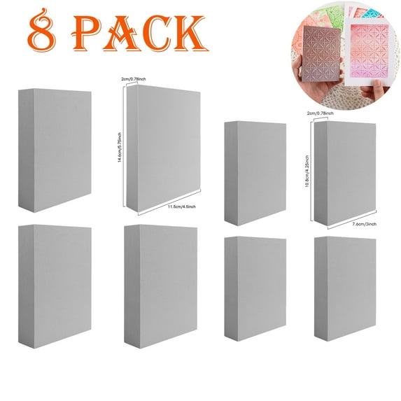 Briartw 8 Pack,Stamping Foam,Reusable Moldable Foam Blocks for Crafts Making Cards,2 Size Diy Crafts Tool
