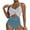 30Blue, variant on Hicidod Womens Swimsuits One Piece Tummy Control Cutout High Waisted Bathing Suit Wrap Tie Back Printed Trendy Swimwear