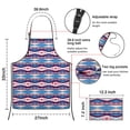 thumbnail image 3 of Teal Triangular Rectangular Geometric Boho Apron-Garden Aprons for Women with Pockets-Cotton Linen Waterproof Kitchen Cooking Gardening Aprons Adjustable for Kitchen,Cooking,BBQ and Salon 33x27 Inch, 3 of 7