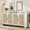 White, variant on Modern Rattan Sideboard Buffet Cabinet, Kitchen Storage Cabinet, Living Room TV Stand for TVs up to 65", Entertainment Center with Adjustable Shelf, for Dining Living Room Hallway, White