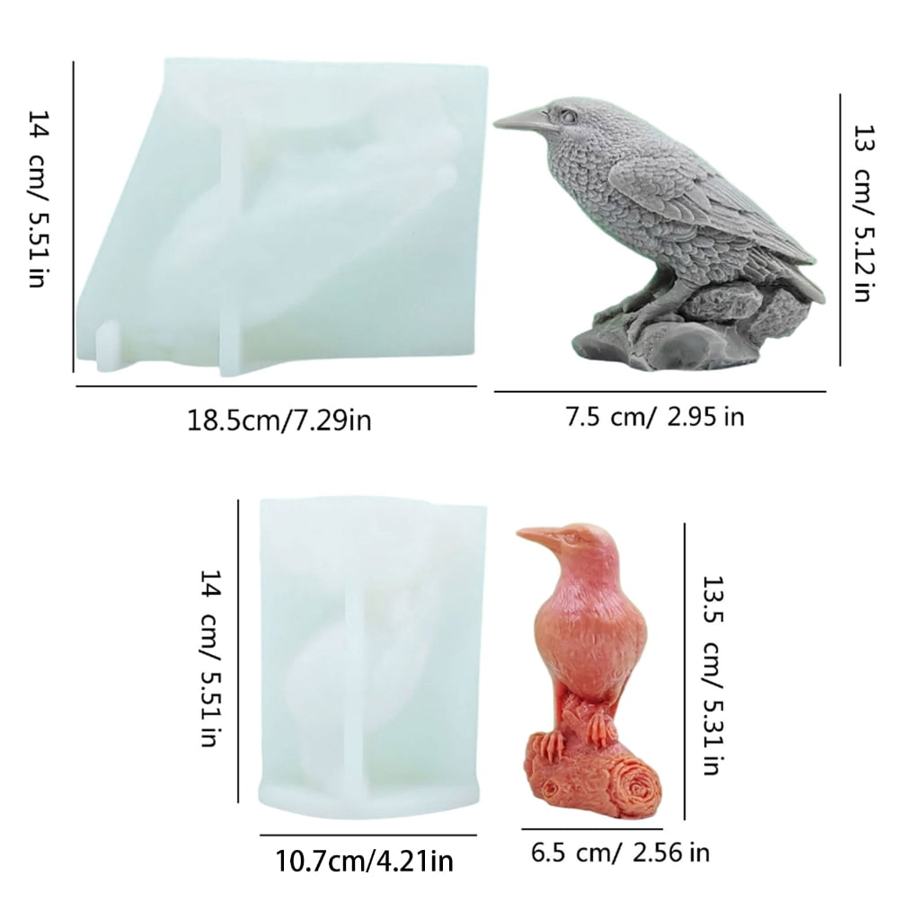 WINDLAND Silicone Molds 3D Crow Candle Molds Castings Molds Craft Molds Baking Molds Resins Molds for Candle Making