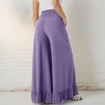 thumbnail image 5 of Womens Wide Leg Pants Drawstring Elastic High Waisted Ruffle Hem Palazzo Pant Flowy Comfy Casual Baggy Trousers 2026, S, 5 of 8