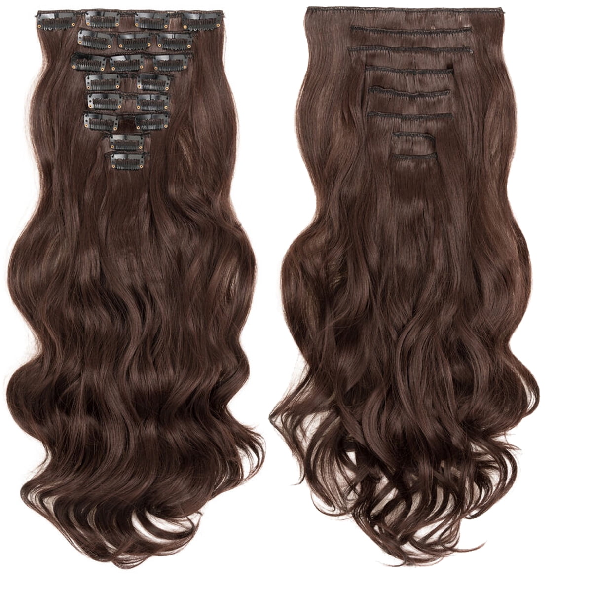 Hairro Clip inHair Extensions for Women, 8 PCS 18 Clips #Blonde Hair Extensions, Thick Hairpieces Wavy Hairpieces, Soft Hair & Blends Well, Long Wavy (17inch, 8pcs)