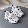 thumbnail image 4 of pwidon Toddler Chunky Sneakers Velcro Breathable Mesh Non Slip Cushioned Kids Walking School Athletic Shoes Black 29, 4 of 6