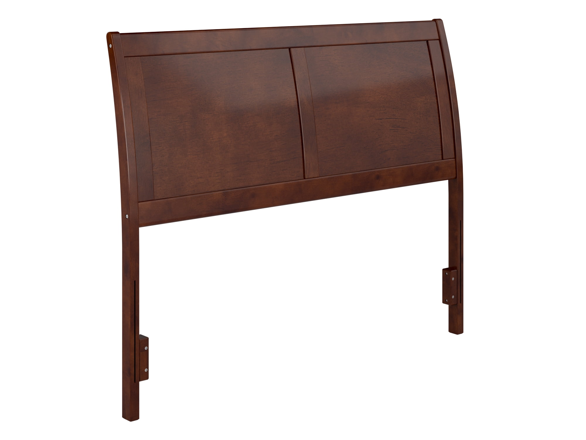 AFI Portland Full Sleigh Solid Wood Panel Headboard with Attachable Charger, Walnut