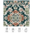 thumbnail image 5 of Teal Green Boho Boho Wrap Around Bed Skirts for Queen Bed 16" Drop,Bed Skirt with Adjustable Elastic Belt Dust Ruffle Bed Valance for Bedroom Hotel Abstract Medieval Vintage Floral Bed Frame Cover, 5 of 7