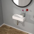 thumbnail image 4 of Lavabo de baño Kichae rectangular montado en la pared, 38 x 18 cm, cerámica, 4 of 7