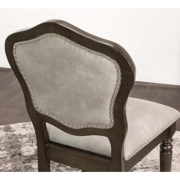 Sunset Trading Vegas 18" Wood Dining Chairs in Distressed Gray (Set of 2)