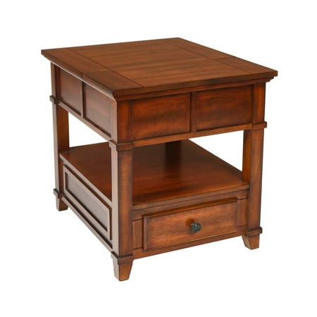 - New Classic Furniture Lynch Cherry Lift Top End Table