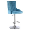 thumbnail image 2 of Alexent  4PCS Swivel Bar Stools, High Back, Button Tufted, Silver Footrest and Nailhead Trim Swivel Bar Chairs for Kitchen, Bar Velvet Upholstered Bar Stools,Light Blue, 2 of 17