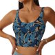 thumbnail image 1 of Fotbe Blue Leaves A Sujetador Deportivo Largo sin Aros para Mujer con Almohadillas y Soporte Medio, Transpirable y Absorbente, Camiseta Tipo Chaleco o Tank Top-Medium, 1 of 8