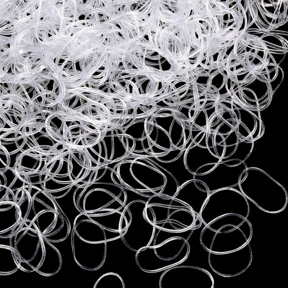 Square Clear Elastic Hair Bands, 2000pcs Mini Hair Rubber Bands, Hair Ties, Soft Hair Elastics Ties, 2mm in Width and 250mm in Length