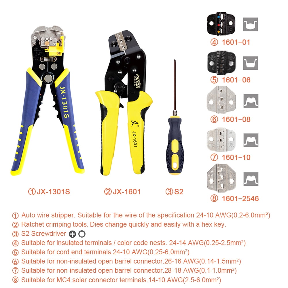wire crimpers kit Stripers Professional Wire Crimpers Multifunctional Engineering Ratcheting Terminal Crimping Pliers Wire Strippers Bootlace Ferrule Crimper Tool Cord End Terminals Pliers Kit