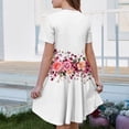 thumbnail image 5 of XADYUY Summer Dress for Girls Casual A-Line Short Sleeve Girls Tshirt Dresses Vintage Floral Print Crew Neck Sundresses Swing Flare Dresses with Pockets,9-10Years,White, 5 of 6