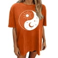 thumbnail image 3 of SMihono Hauts pour Femmes Été Décontracté Vintage Col Rond Imprimé Motif Manches Courtes Blouse T-shirt Oversize pour Femmes 2023, 3 of 5