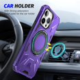 thumbnail image 6 of Rotatable  Ring Case for iPhone 13 Pro Max,Compatible with MagSafe with 360° Ring Stand Shockproof Phone Cover Case for iPhone 13 Pro Max Purple, 6 of 12