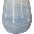thumbnail image 4 of DecMode 14" Abstract Ombre Drip Blue Ceramic Vase with Gray and White Accents, 4 of 11