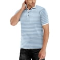 thumbnail image 4 of Aiyino Men's Short Sleeve Stripe Polo Shirts Casual Slim Fit Basic Designed Cotton Shirts, 4 of 5