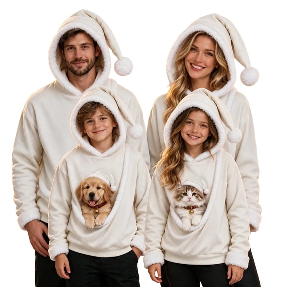 Pet Pouch Hoodie Dog Cat Carrier Larger Cuddle Pocket Half Zip Sweatshirt Cat Hoodie with Pouch Fall Winter Kangaroo Pocket Dog Pouch Sweatshirts Dog Kangaroo Pocket Sweatshirt