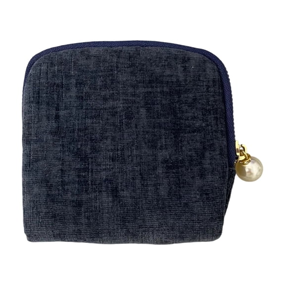 Travel Jewelry Organizer Pouch Portable Storage Bag for Earrings Necklaces and Rings with Tassel Zipper Navy