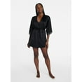 thumbnail image 3 of Joyspun Women’s Lace Trim Satin Robe, Sizes S-3X, 3 of 6