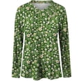 thumbnail image 4 of ICHUANYI Liquidación Blusa gegular de manga larga estampada con cuello en V informal para mujer ICHUANYI WER202308245030, 4 of 4