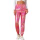thumbnail image 1 of INSPIRE CHIC Pantalones metálicos holográficos brillantes de cintura alta para mujer, fiesta, M, rosa holográfico, 1 of 6