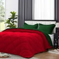 thumbnail image 3 of DNG Creations 3 Piece Solid Reversible Diamond Pattern Comforter 550 GSM All Season 800 TC, 100% Egyptian Cotton - California King - Size ( Green/Red Colour ), 3 of 7