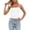 E-White92, variant on Women's Tube Tops Sleeveless Stretchy Camisole Removable Padding Strapless Shirt For Layering And Outerwear Stylish Tube Tops Solid Color