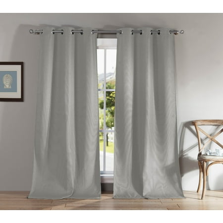 2-Pack Montgomery Blackout Grommet Pair 38 in. W x 84" in. L in Silver