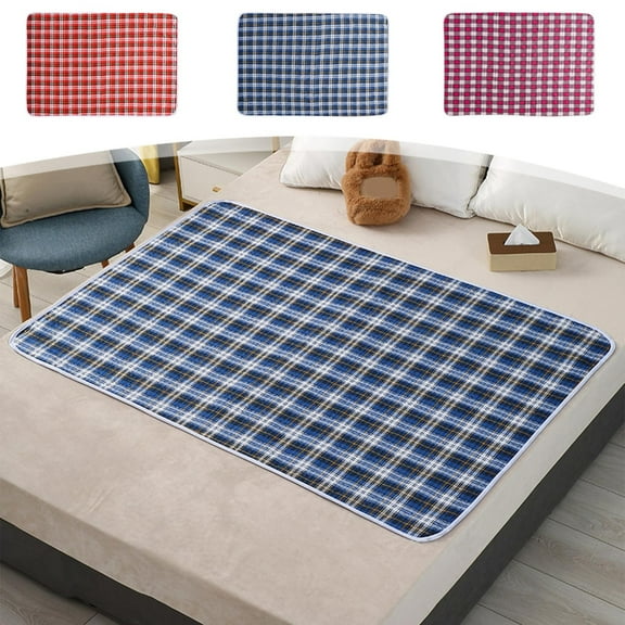 Adult Incontinence Bed Pad Waterproof Washable Cotton | Extra-Large 59x39in Absorbent Mattress Protector | Breathable Multicolor Reusable Leakproof Nursing Pad for Seniors, Postpartum, Menstrual Care