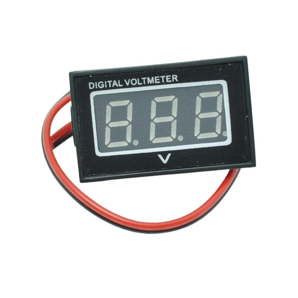 Voltímetro digital Soledad cables Impermeable DC2.5-30V Monitor de batería Panel de visualización Medidor de voltaje digital Mini rojo