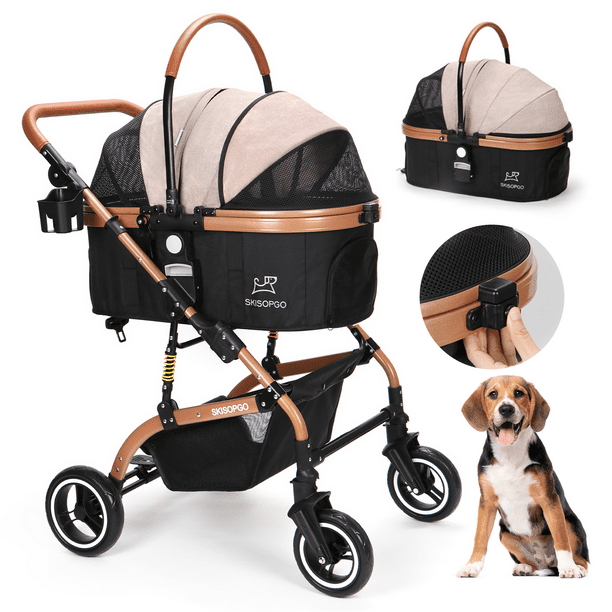 SKISOPGO 3in1 Pet Strollers for Small Medium Dogs Cat with Detachable