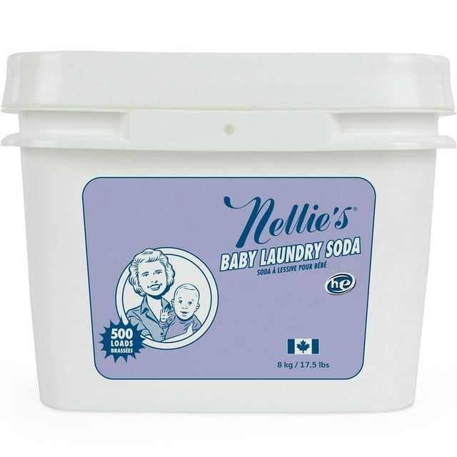 Nellie's Soda à Lessive pour Bébé, 8kg, Détergent à Lessive pour Bébé Sans Parfum