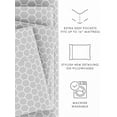 thumbnail image 4 of 4-Piece Gray Honeycomb Print Microfiber Bed Sheets Set for Queen Size Bedding by Comfort Canopy, 4 of 10