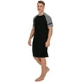 thumbnail image 3 of LELINTA Big & Tall Mens Robes Sleep Shirts Short Sleeve Nightshirts Sleepwear Henley Long Nightshirt Nightwear, 3 of 6