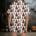 thumbnail image 5 of Christmas Pajamas Ladies' Christmas Tree Printed Silk Satin Short Sleeve Button Sleepwear Set, 5 of 8