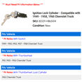 thumbnail image 2 of Ignition Lock Cylinder - Compatible with 1949 - 1958, 1960 Chevy Truck 1950 1951 1952 1953 1954 1955 1956 1957, 2 of 2
