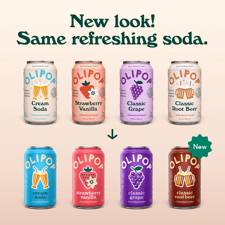 OLIPOP Classics Variety Pack Prebiotic Soda, 12 fl oz, 8 Pack photo 3